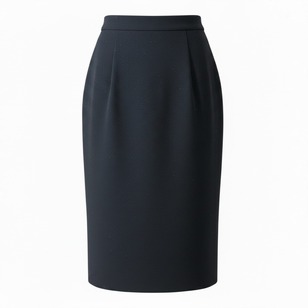 Cheap and Chic by Moschino Navy Wool Blend Midi Pencil Skirt